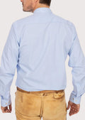 Slim fit blue gingham cotton shirt for men