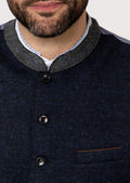 Dark blue Trachten waistcoat with tailored fit and pockets