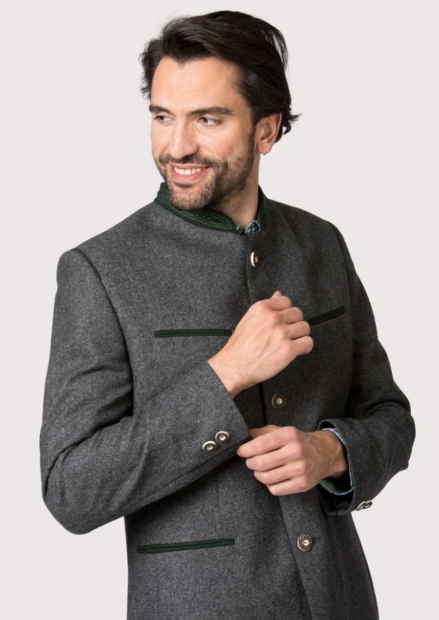 Men’s German Jacket with Green Detailing – Ideal for Oktoberfest

