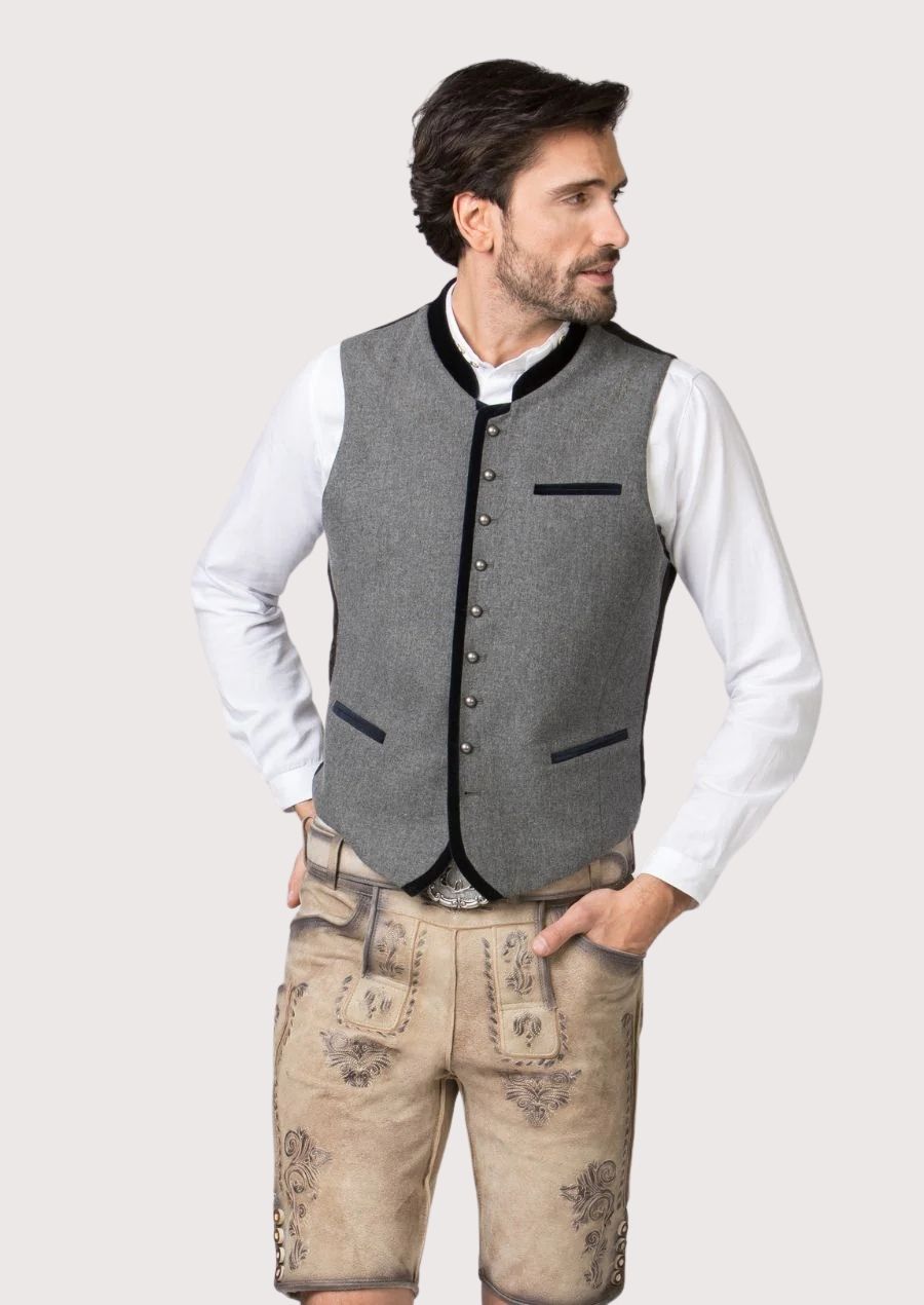 Men’s Lederhosen vest – traditional Bavarian style for Oktoberfest


