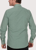 Long sleeve green gingham shirt for everyday wear