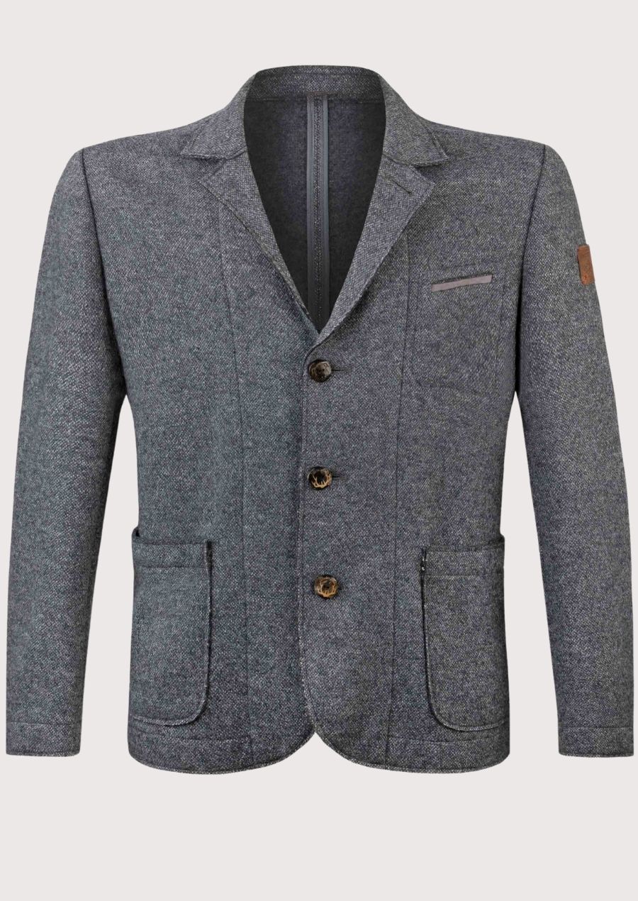 Men’s Oktoberfest Festive Blazer crafted from premium wool blend fabric featuring rustic horn-style buttons, patch pockets, tailored fit, traditional Bavarian styling, Alpine heritage design, and Oktoberfest fashion appeal