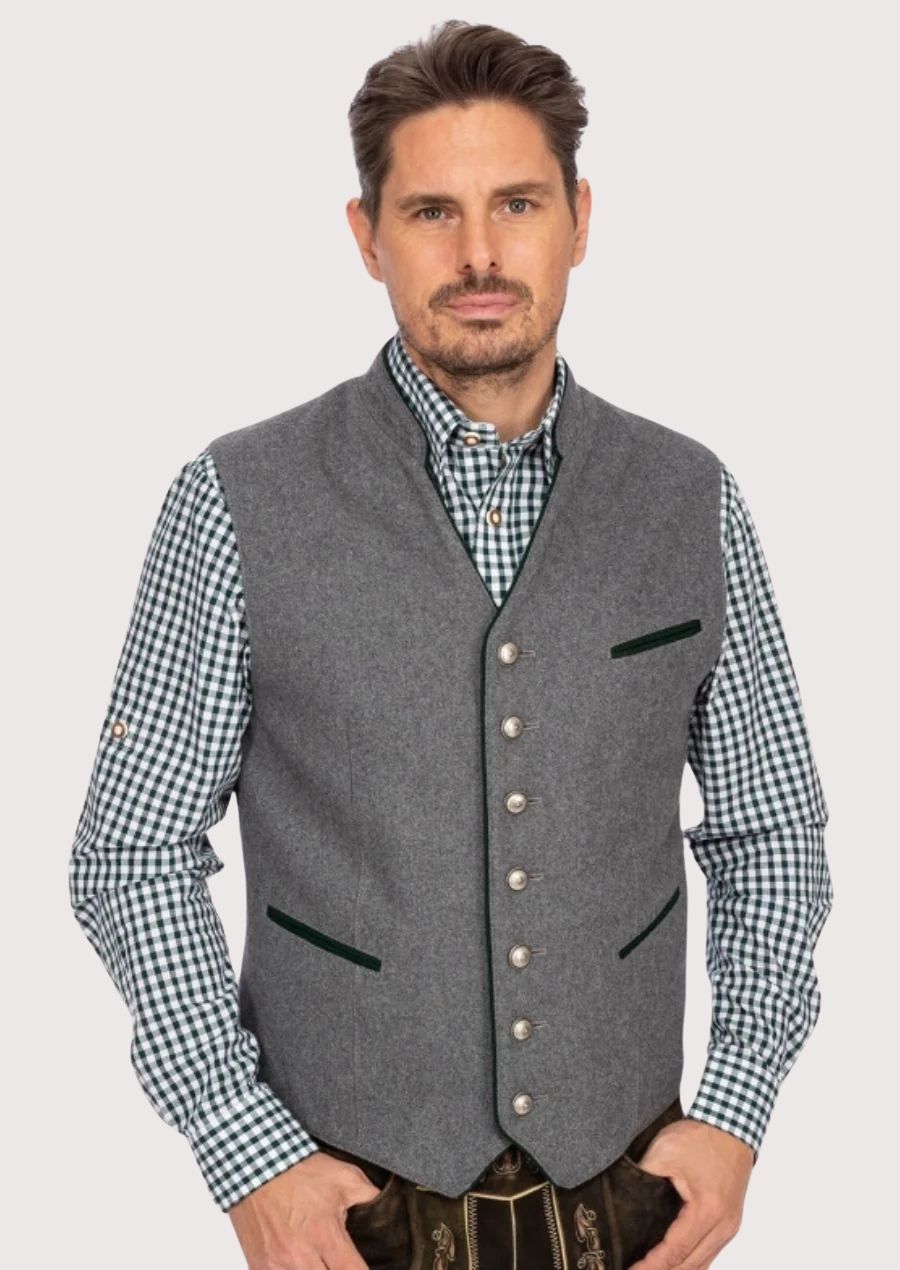Men’s Oktoberfest Vest – Traditional German Style with Metal Buttons