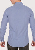 Premium blue check button down shirt for men