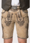 Authentic German Lederhosen for men, tailored for Oktoberfest celebrations. Premium leather, detailed embroidery, and comfortable fit for festive occasions.