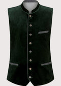 Traditional Men’s Trachten Vest – Premium Velvet with Wooden Buttons

