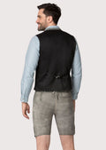 Traditional gray lederhosen featuring intricate tonal embroidery and heritage-inspired design