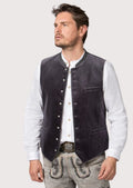 Men’s traditional Trachten vest in grey with tailored fit