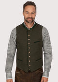 Traditional Bavarian vest for men styled with lederhosen

