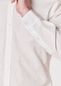 Minimal white band collar formal shirt for men