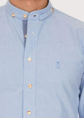Sky blue button-up men’s shirt with contrast cuffs
