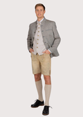 Traditional German men’s wool jacket paired with lederhosen.