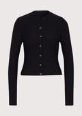Navy Wool Trachten Jacket with minimalist stand collar, silver button closure, fitted silhouette, and authentic Alpine tailoring.