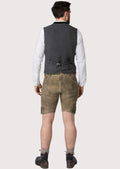 Oktoberfest green vest featuring stand collar and trim