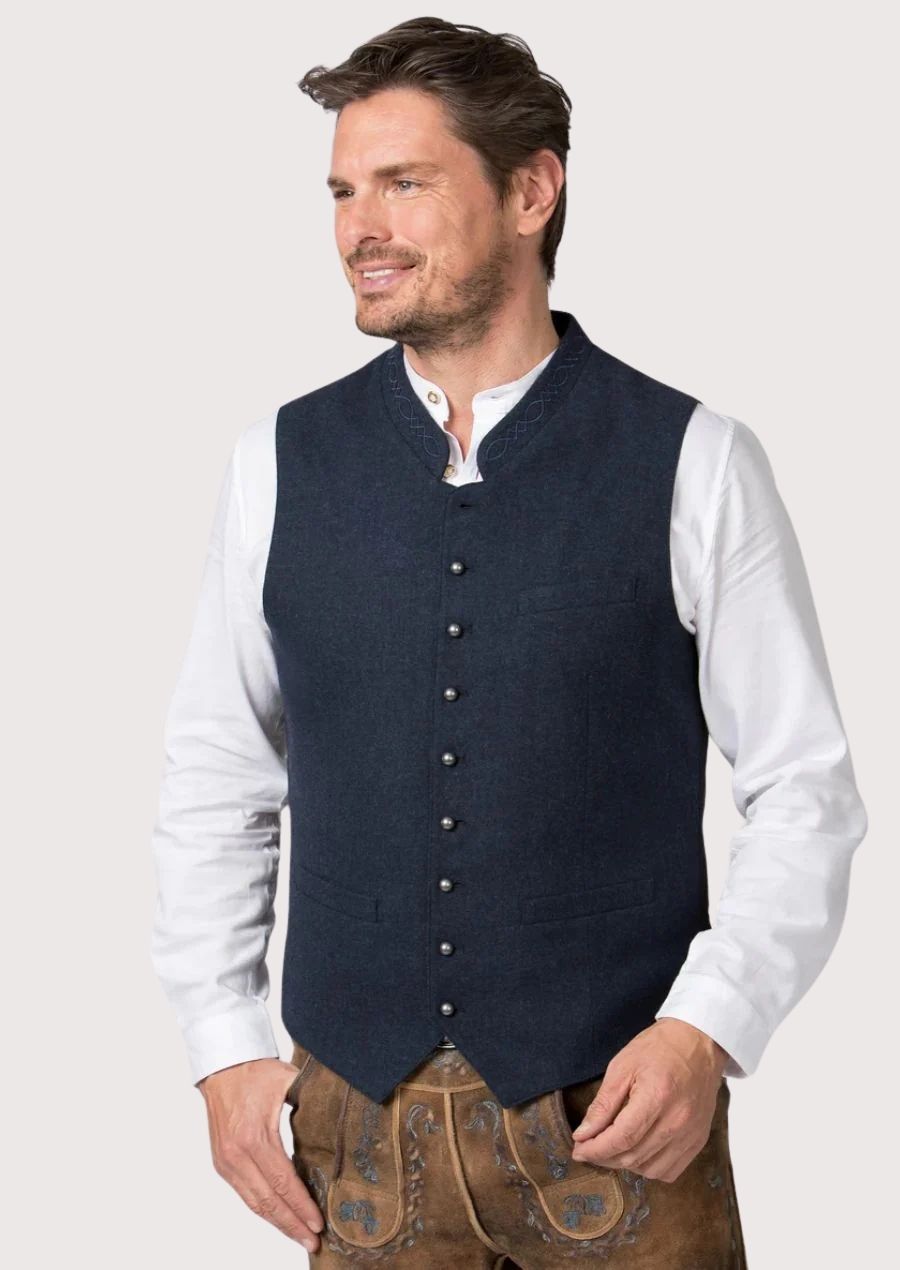 Oktoberfest Vest for Men – Traditional German Style with Metal Buttons