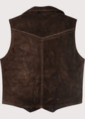 Premium brown Bavarian suede waistcoat with classic buttons