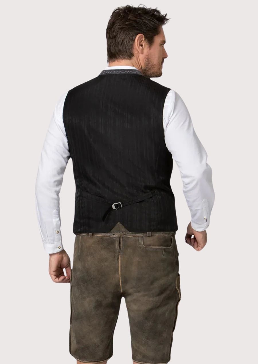 German heritage fashion – men’s Trachten vest in charcoal gray

