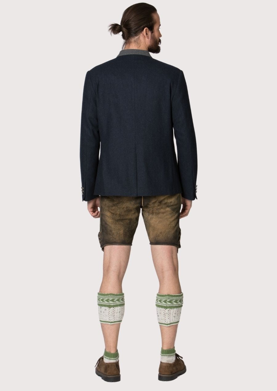 Premium men’s Bavarian style jacket in deep blue color.