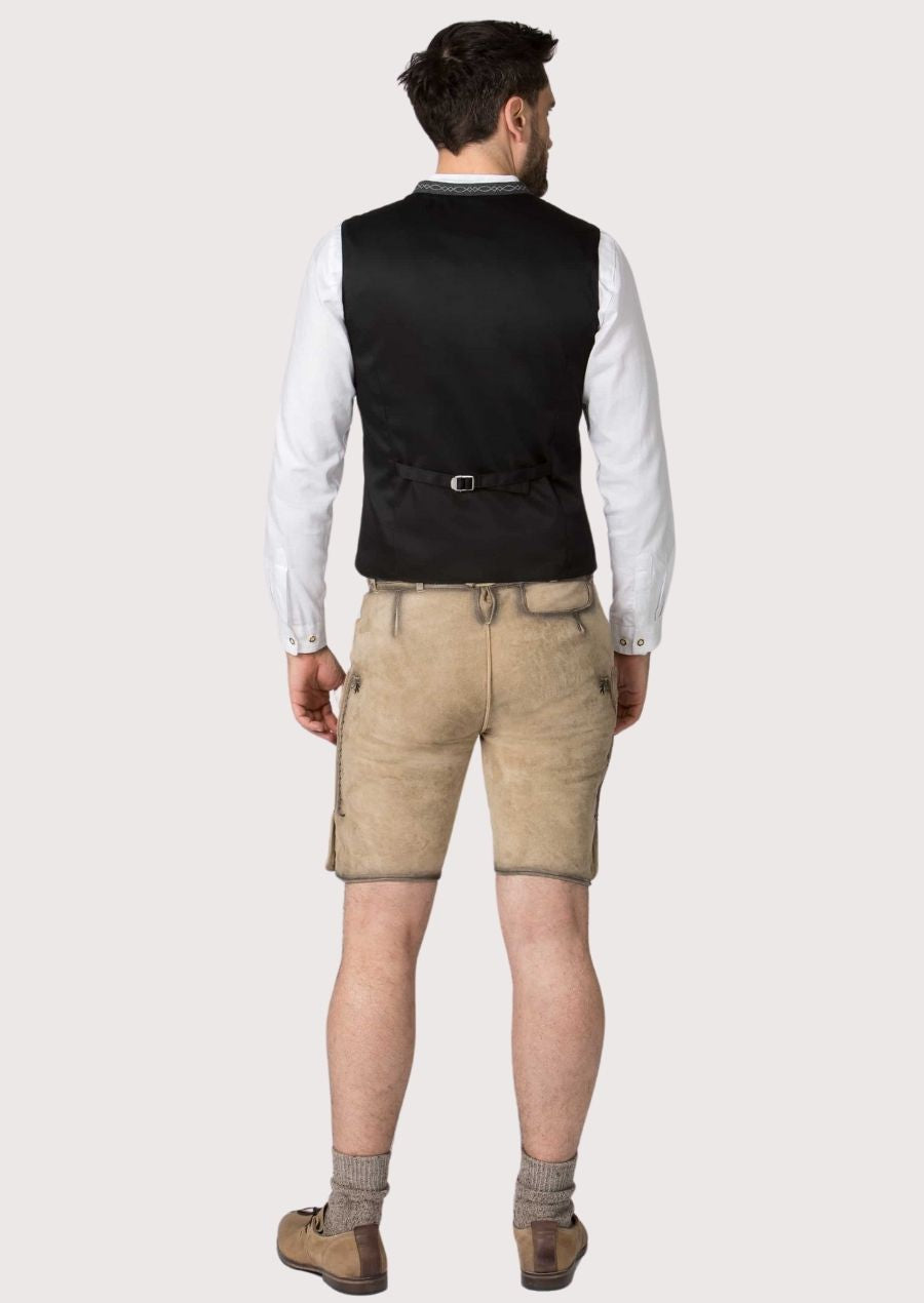 Premium charcoal Oktoberfest waistcoat with front buttons