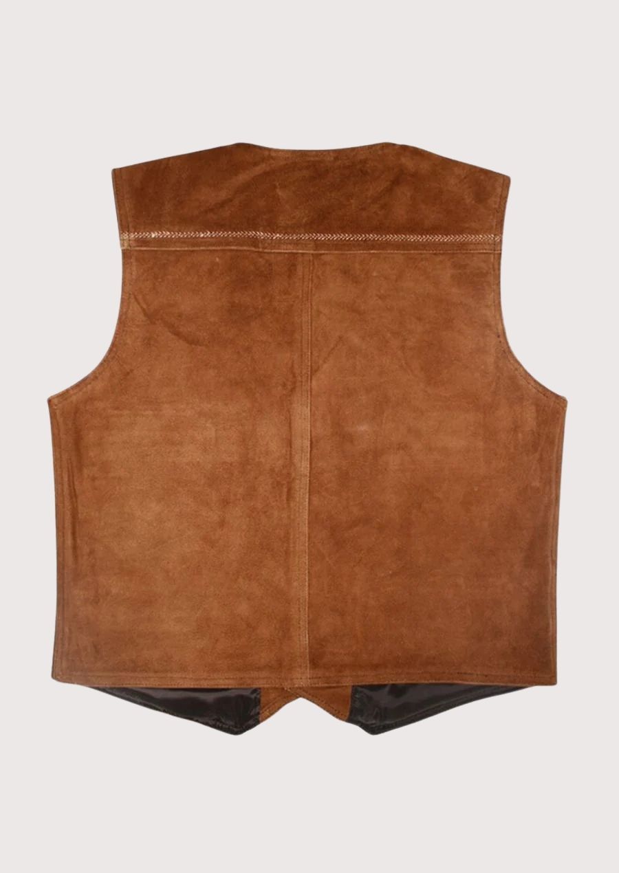 Bavarian suede Lederhosen vest – ideal for Oktoberfest celebrations

