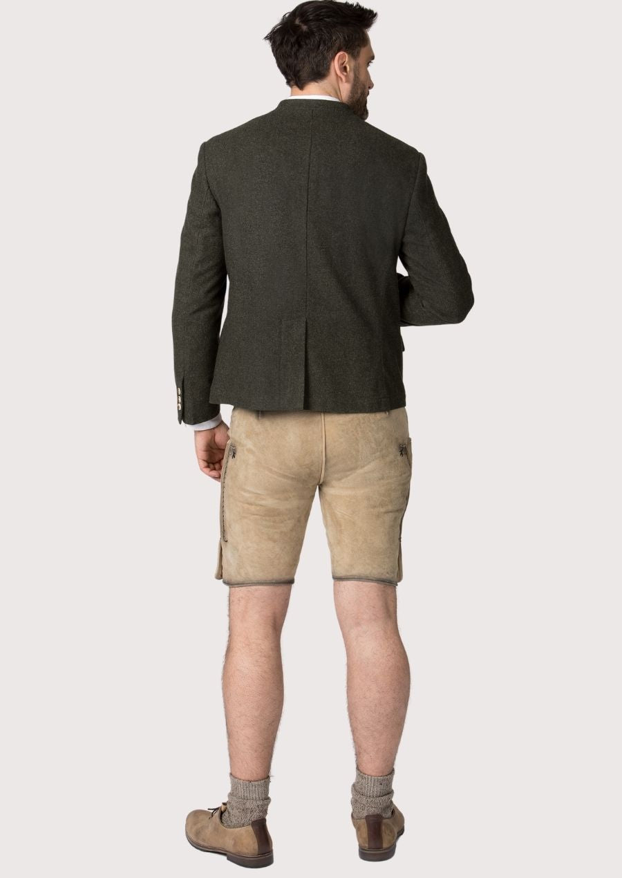 Premium heritage men’s olive formal jacket with tailored silhouette.