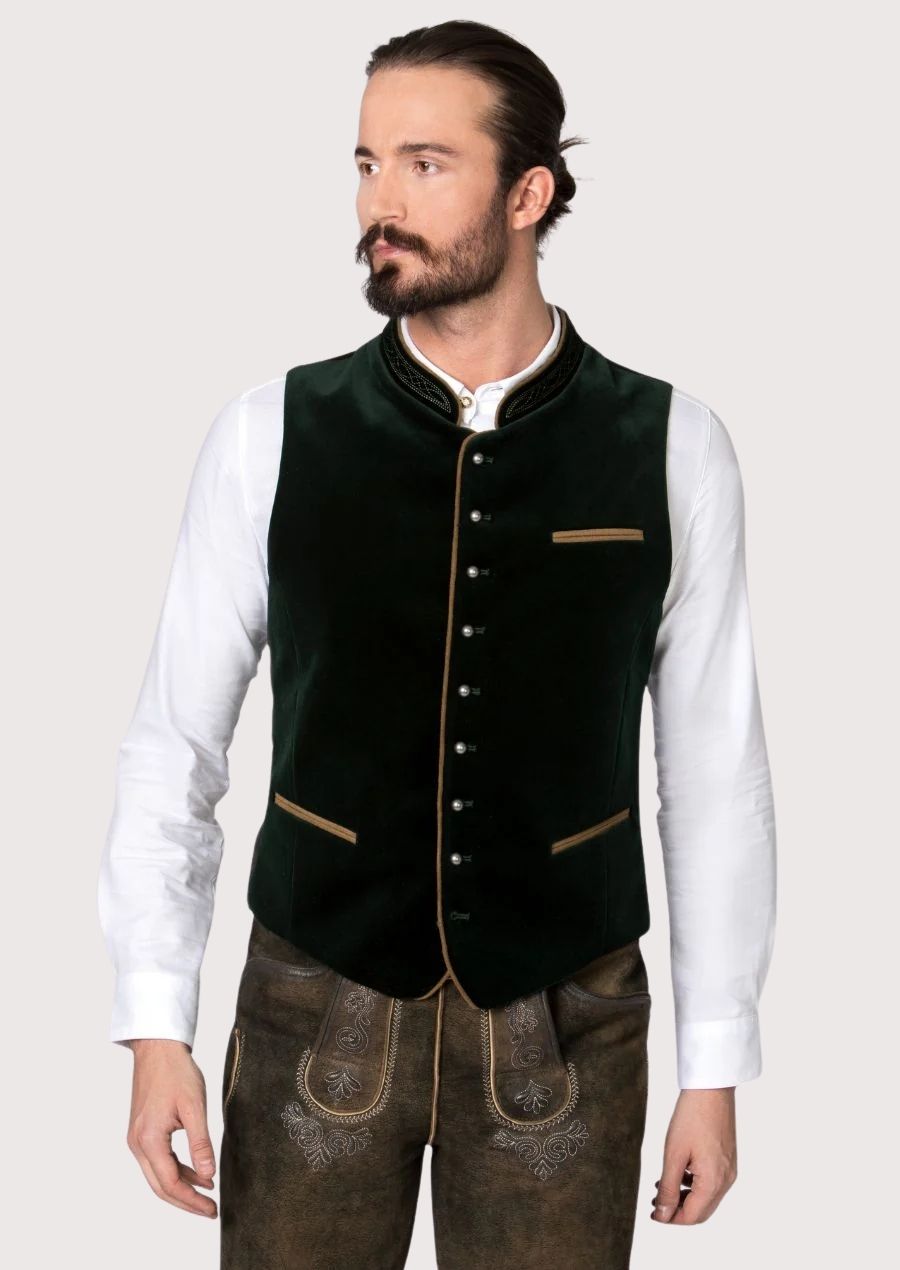 Premium Oktoberfest Vest for Men – Authentic Bavarian Style with Velvet Fabric