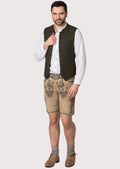 Premium olive German waistcoat styled with traditional trousers