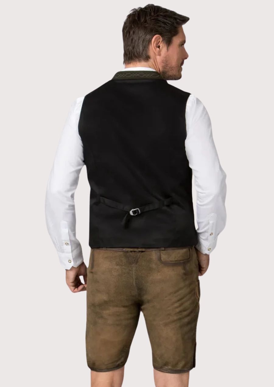 Olive Green Premium Wool Vest – Perfect for Weddings and Oktoberfest