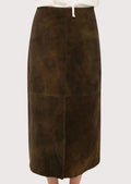 Rustic Suede Midi Trachten Skirt with premium leather craftsmanship and an elegant contemporary fit.