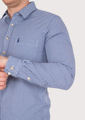 Stylish blue checkered men’s daily wear shirt