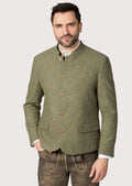 Stylish Men's Bavarian Jacket with wooden buttons and satin lining for Oktoberfest and cultural celebrations.

