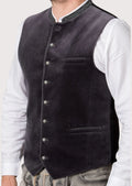 Elegant Oktoberfest Vest – Tailored Fit with Metal Buttons and Velvet Detailing
