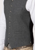 Traditional Alpine charcoal grey waistcoat for men