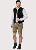 Traditional Bavarian green waistcoat with silver buttons