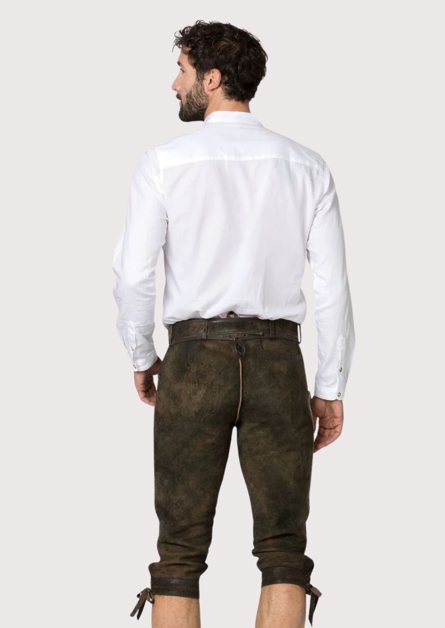 Bavarian Bundhosen for Men - Handcrafted Leather with Elegant Embroidery

