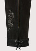 Traditional German Bundhosen with braces, ornate embroidery, and authentic Alpine craftsmanship