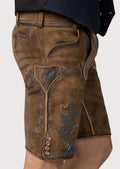 Traditional German lederhosen showcasing heritage-inspired embroidery and authentic Alpine styling
