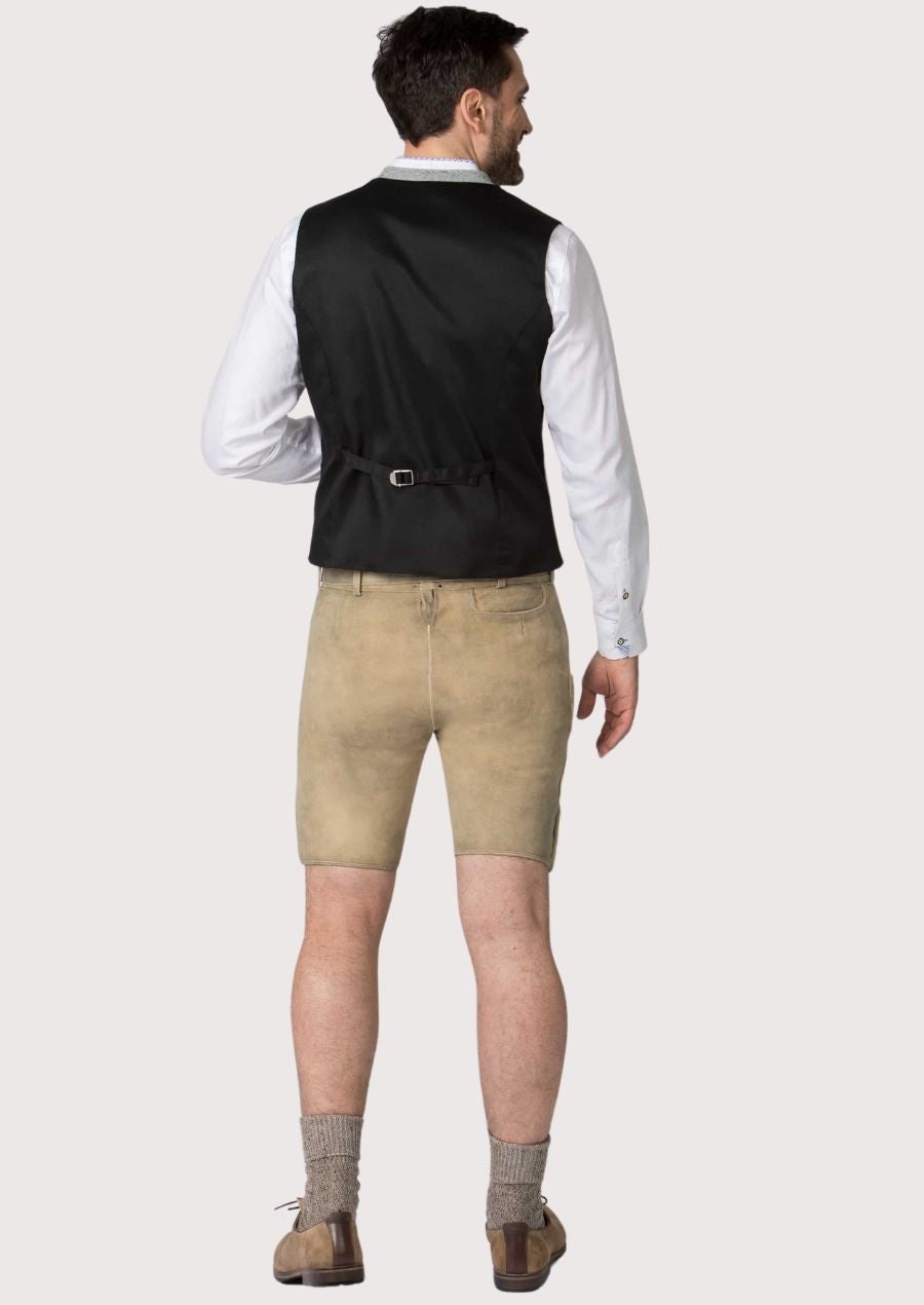 Traditional German light grey vest with front button design