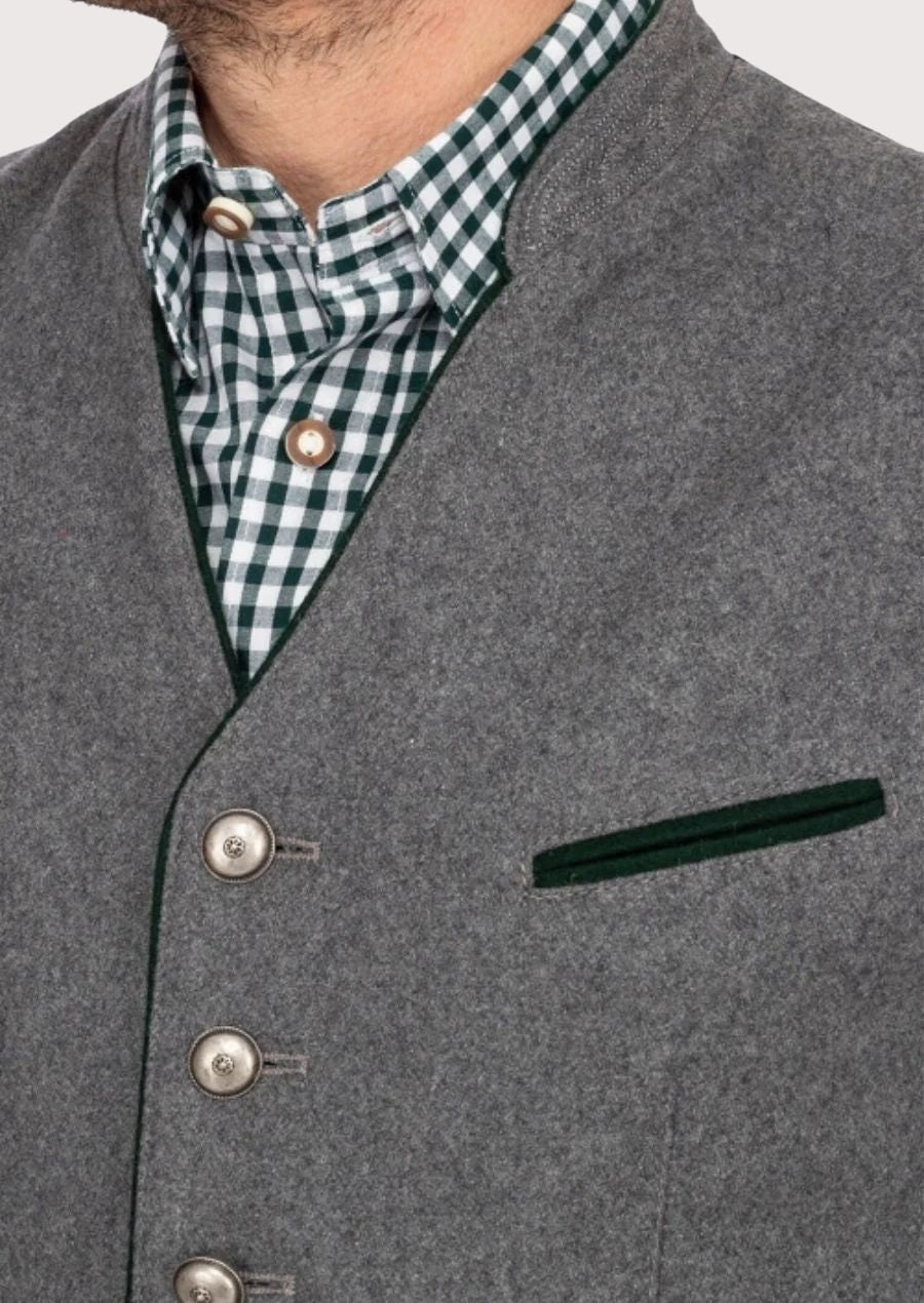 Traditional German waistcoat styled for Oktoberfest wear