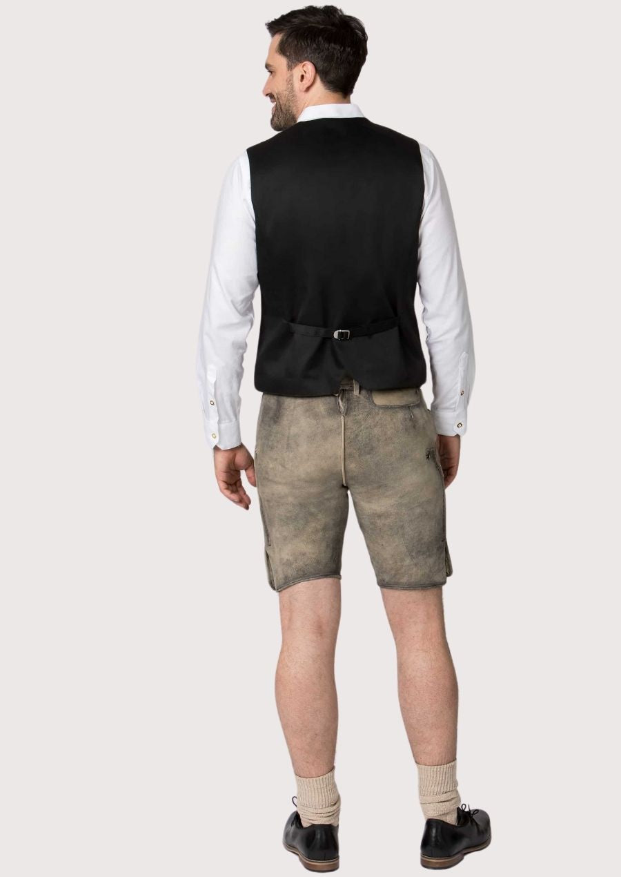 Classic grey Trachten vest with handcrafted alpine finish