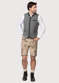 Traditional grey Trachten vest with blue accents