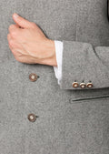 Traditional Bavarian men’s jacket in grey wool with tailored fit.