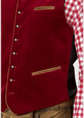 Traditional red Oktoberfest vest with authentic German styling