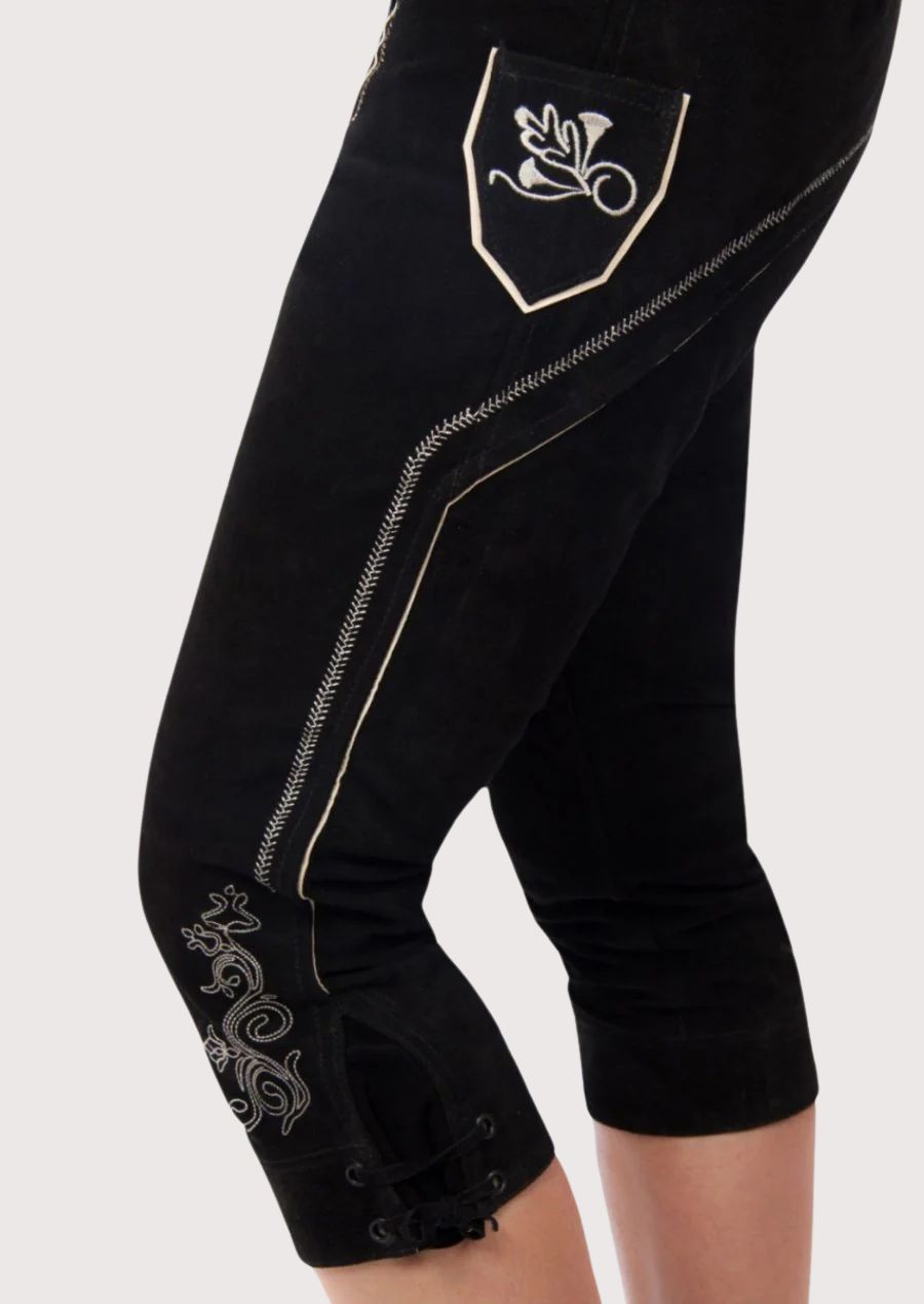 Traditional women’s alpine bundhosen with embroidery