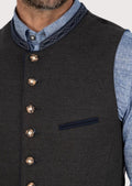 Grey Wool Vest with Metal Buttons – Perfect for Cultural Events