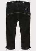 Vintage black Bundhosen with embroidery, suspenders, and classic Bavarian folkwear design