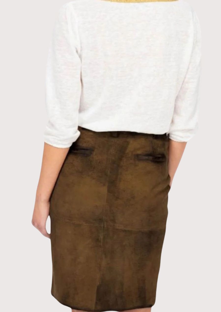 Women’s Bavarian suede leather skirt classic design