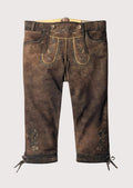 Women’s brown bundhosen knee length pants with traditional embroidery