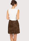 Festive Lederhosen Skirt for Women – Premium Leather and Floral Embroidery for Traditional Celebrations