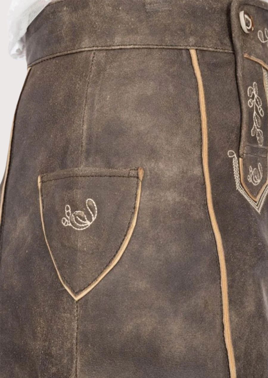 Premium leather Lederhosen skirt for women, designed for ultimate comfort and elegance at festivals and cultural events.